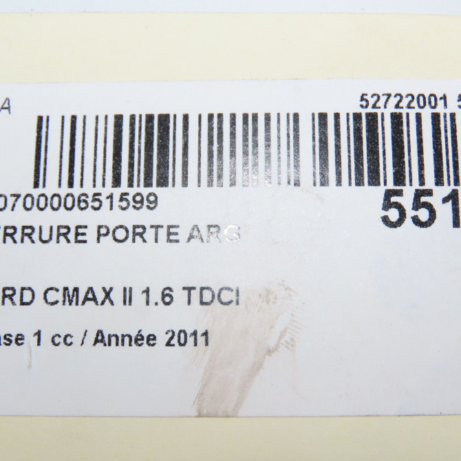 Serrure porte arg occasion FORD CMAX II Phase 1 09-2010->09-2015 1.6 TDCI 115ch 2095157 7