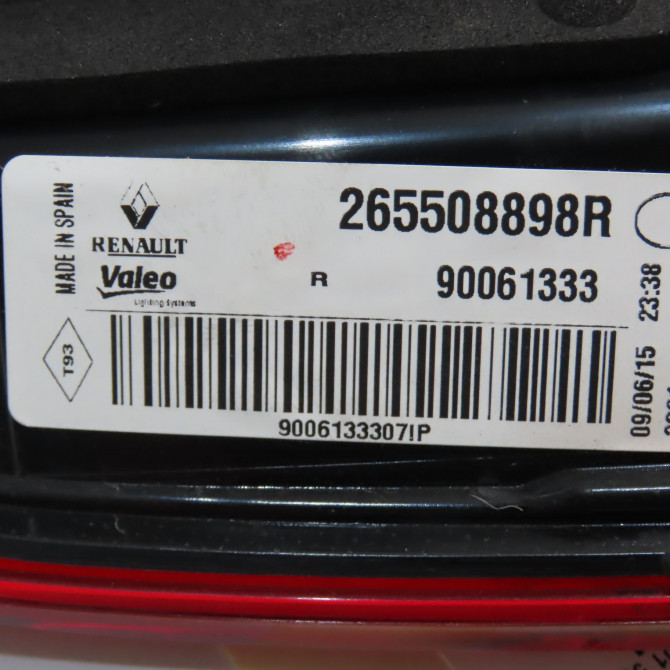 Feu arrière intérieur droit occasion RENAULT KADJAR Phase 1 06-2015->... 1.6 DCI 130ch 265508898R 4