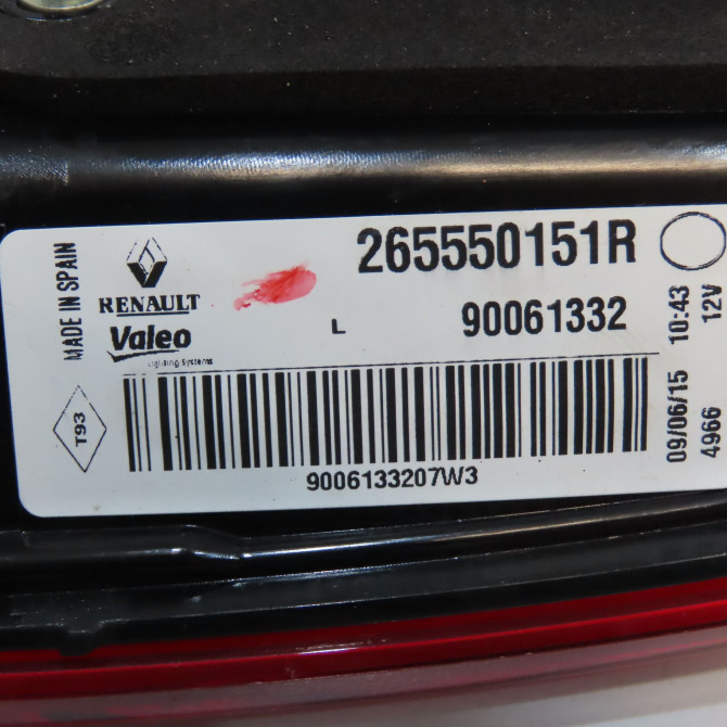 Feu arrière interieur gauche occasion RENAULT KADJAR Phase 1 06-2015->... 1.6 DCI 130ch 265550151R 4