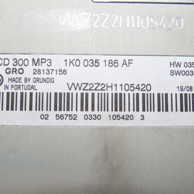 Autoradio occasion VOLKSWAGEN GOLF V Phase 1 11-2003->10-2008 1.9 TDI 105ch 4