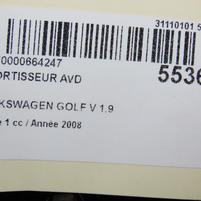 Amortisseur avant droit occasion VOLKSWAGEN GOLF V Phase 1 11-2003->10-2008 1.9 TDI 105ch 1K0413031ED 8