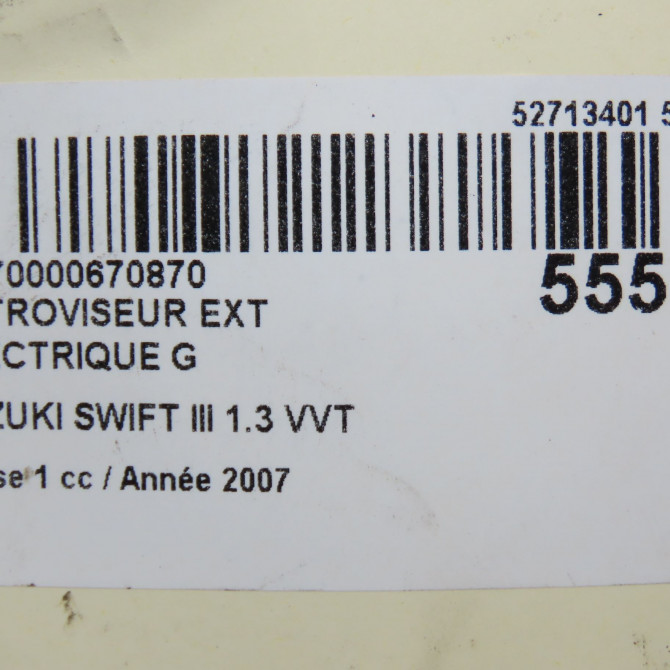Retroviseur exterieur electrique gauche occasion SUZUKI SWIFT III Phase 1 03-2005->09-2011 1.3 VVT 8470262JB0ZNL 8
