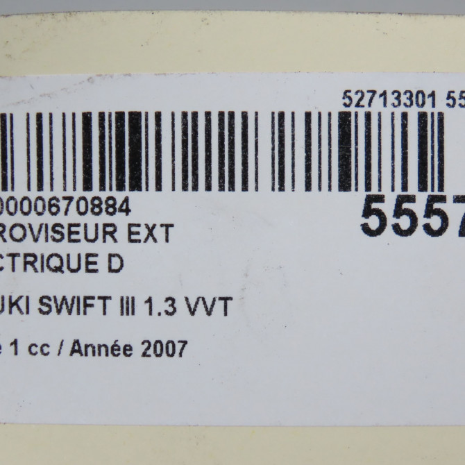 Retroviseur exterieur electrique droit occasion SUZUKI SWIFT III Phase 1 03-2005->09-2011 1.3 VVT 8470162JB0ZCD 8