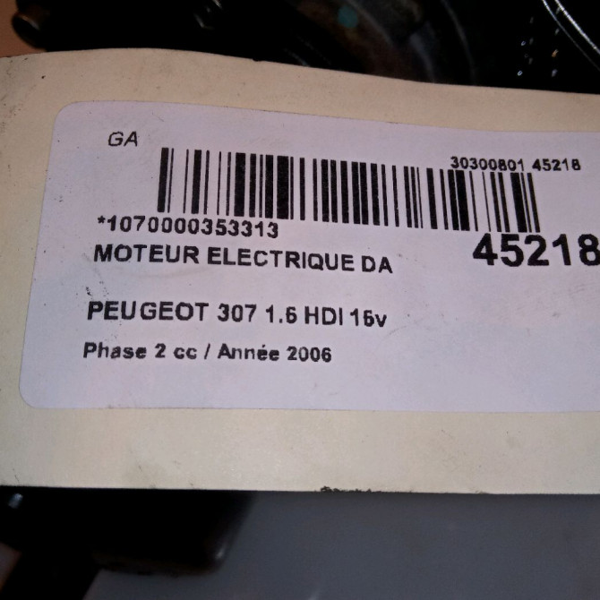 Moteur electrique de direction assistée occasion PEUGEOT 307 Phase 2 06-2005->03-2008 1.6 HDI 16v 90ch 4007VN 7