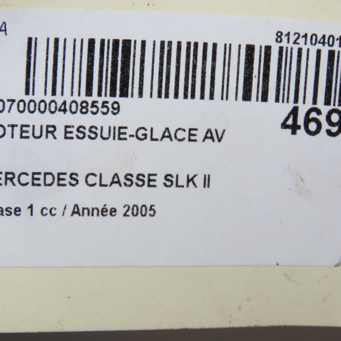 Moteur essuie-glace avant occasion MERCEDES CLASSE SLK II Phase 1 03-2004->04-2008 200K 163ch 1718202242 7