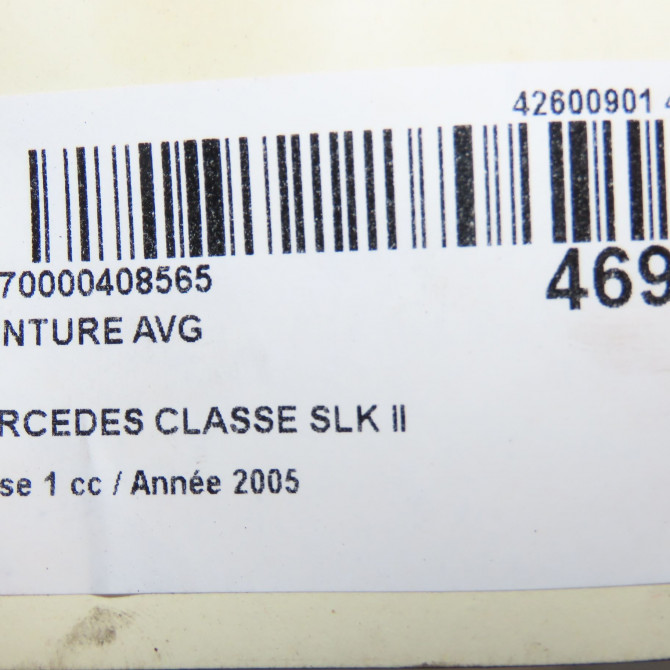 Ceinture avant gauche occasion MERCEDES CLASSE SLK II Phase 1 03-2004->04-2008 200K 163ch 17186001859C94 6