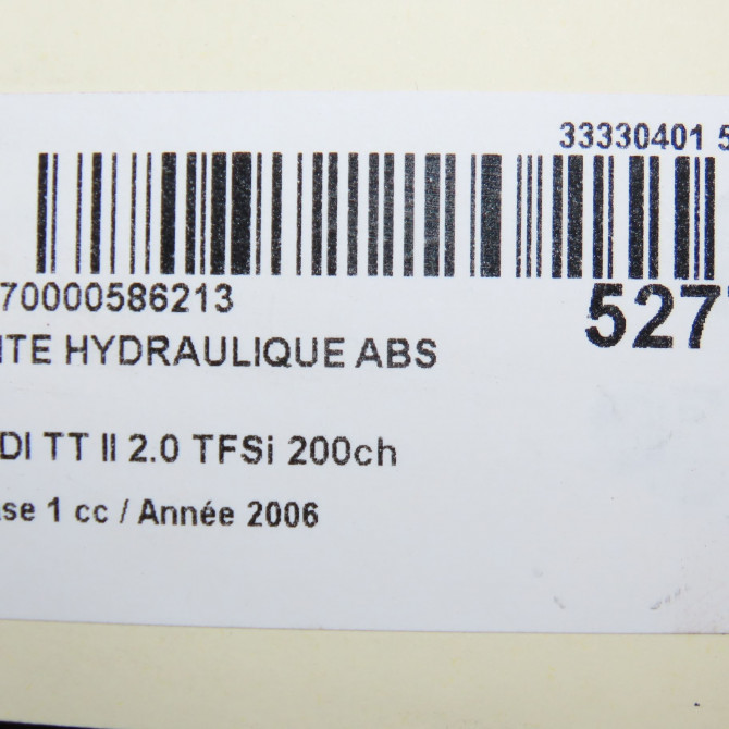 Unité hydraulique ABS occasion AUDI TT II Phase 1 09-2006->04-2010 2.0 TFSi 200ch 8J0614517BEF 7