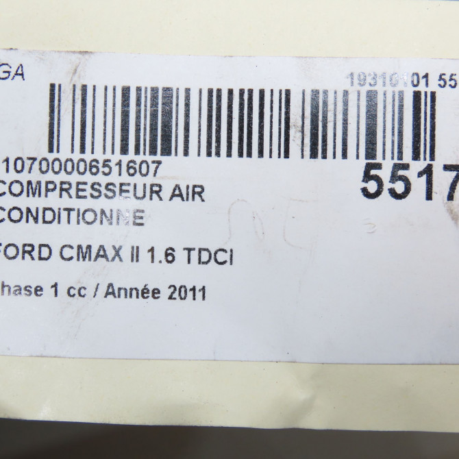 Compresseur air conditionne occasion FORD CMAX II Phase 1 09-2010->09-2015 1.6 TDCI 115ch 1722070 8