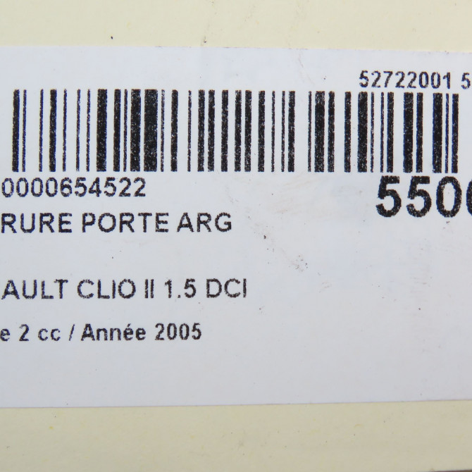 Serrure porte arg occasion RENAULT CLIO II Phase 2 06-2001->07-2006 1.5 DCI 65ch 8200350436 5