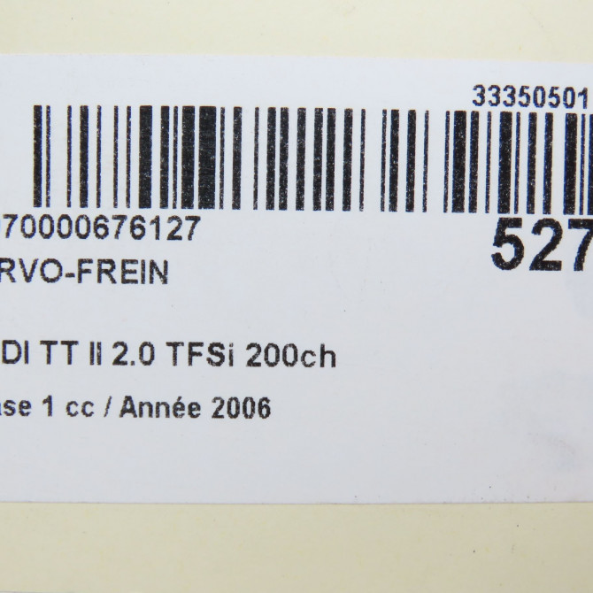 Servo-frein occasion AUDI TT II Phase 1 09-2006->04-2010 2.0 TFSi 200ch 8J1612107C 5