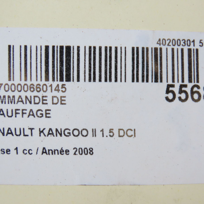 Commande de chauffage occasion RENAULT KANGOO II Phase 1 01-2008->03-2013 1.5 DCI 70ch 275704758R 6