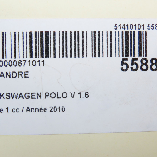 Calandre occasion VOLKSWAGEN POLO V POLO V Phase 1 2009-09-01->2014-05-31 1.6 TDI 90 6R0853651CRYP 4