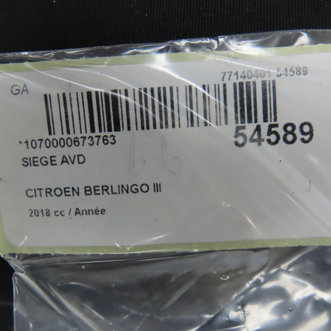 Siège avant droit occasion CITROEN 146 Phase 1 04-1995->04-1999 1.6 BlueHDI 100ch 9826416680 5