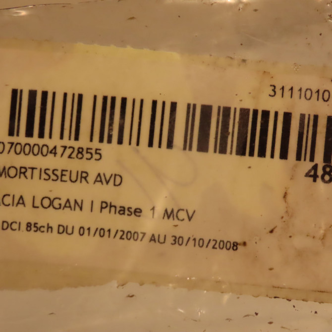 Amortisseur avant droit occasion DACIA LOGAN I Phase 1 MCV 01-2007->10-2008 1.5 DCI 85ch 6001550701 4