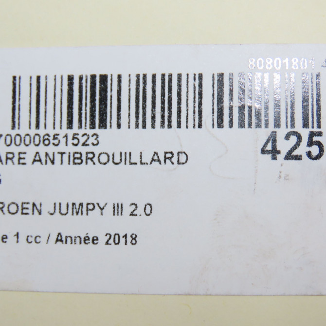 Phare antibrouillard avant gauche occasion CITROEN 146 Phase 1 04-1995->04-1999 2.0 BLUEHDI 180ch 6208Q3 6