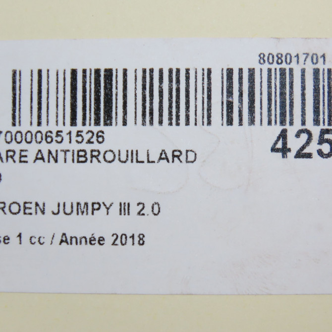 Phare antibrouillard avant droit occasion CITROEN 146 Phase 1 04-1995->04-1999 2.0 BLUEHDI 180ch 6208Q3 6