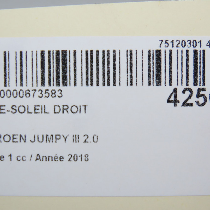 Pare-soleil droit occasion CITROEN 146 Phase 1 04-1995->04-1999 2.0 BLUEHDI 180ch 98094983BJ 4