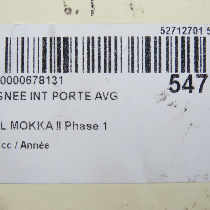 Poignee int porte avg occasion OPEL 98201553VV 5