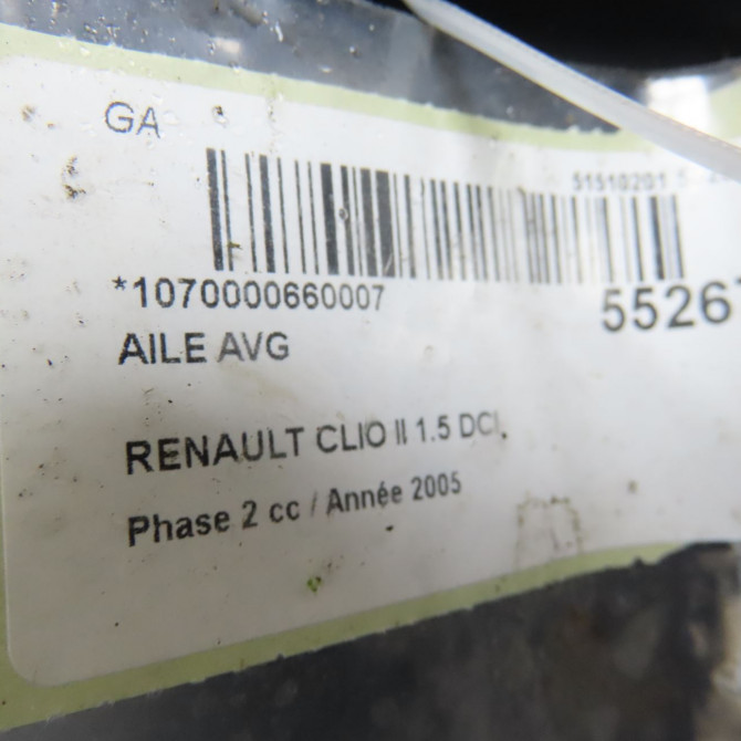 Aile avant gauche occasion RENAULT CLIO II Phase 2 06-2001->07-2006 1.5 DCI 80ch 7701473448 4