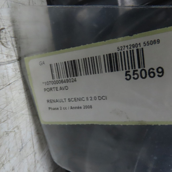 Porte avant droite occasion RENAULT SCENIC II Phase 2 09-2006->04-2009 2.0 DCI 150ch 801002354R 6