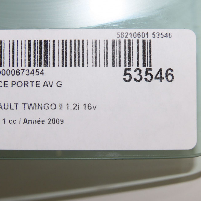 Glace porte av g occasion RENAULT TWINGO II Phase 1 06-2007->11-2011 1.2i 16v 75ch 8200385968 3