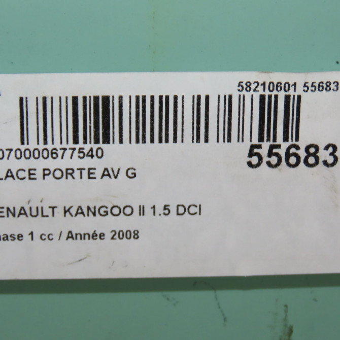 Glace porte av g occasion RENAULT KANGOO II Phase 1 01-2008->03-2013 1.5 DCI 70ch 8200439460 3