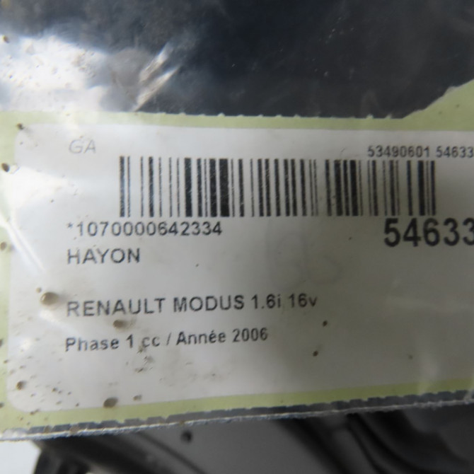 Hayon occasion RENAULT MODUS Phase 1 09-2004->12-2007 1.6i 16v 7751475523 4