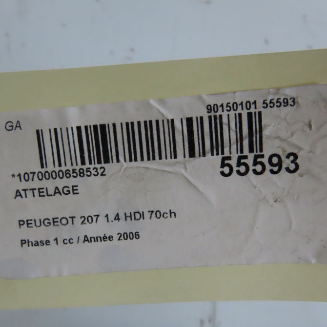 Attelage occasion PEUGEOT 207 Phase 1 04-2006->06-2013 1.4 HDI 70ch 6