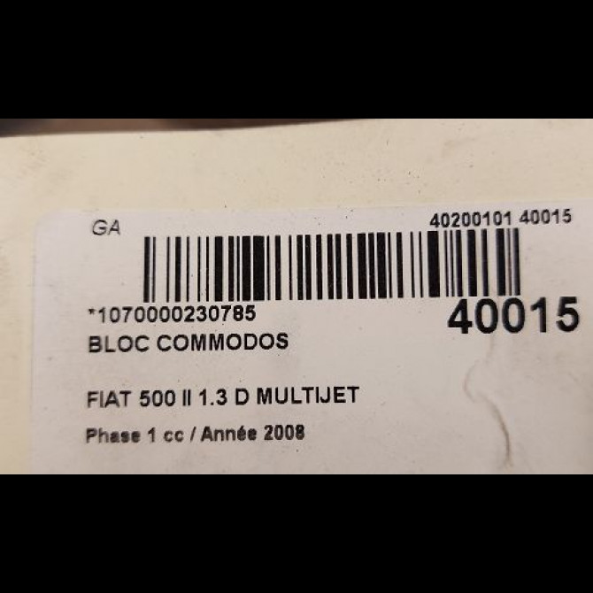 Bloc commodos occasion FIAT 500 II 500 II Phase 1 2007-07-01->2016-03-31 1.3 D MULTIJET 16v 75ch 735472464 5