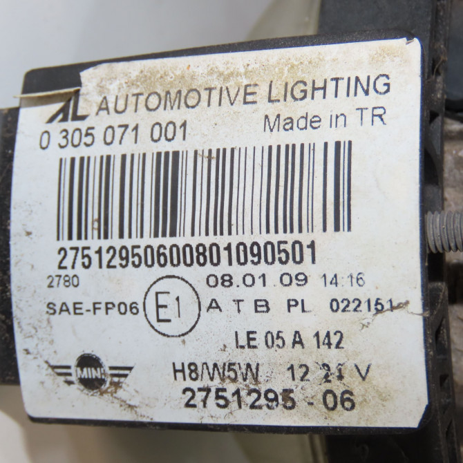 Phare antibrouillard avant gauche occasion MINI MINI II Phase 1 09-2006->12-2010 1.6 D 110ch 5