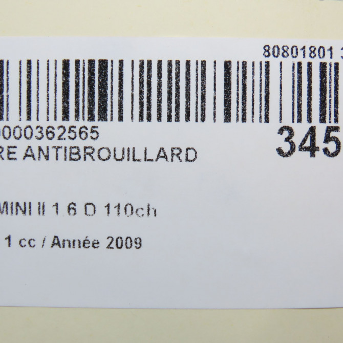 Phare antibrouillard avant gauche occasion MINI MINI II Phase 1 09-2006->12-2010 1.6 D 110ch 7