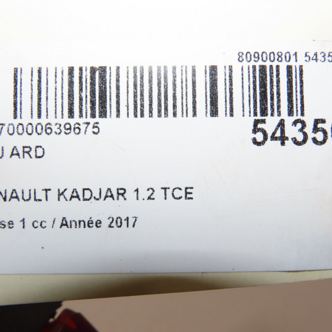 Feu arrière droit occasion RENAULT KADJAR Phase 1 06-2015->... 1.2 TCE 130ch 265508701R 6