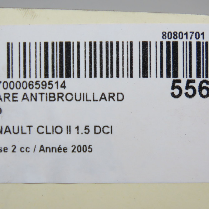 Phare antibrouillard avant droit occasion RENAULT CLIO II Phase 2 06-2001->07-2006 1.5 DCI 70ch 8200002470 6