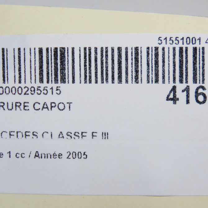 Serrure capot occasion MERCEDES CLASSE E III Phase 1 03-2002->06-2006 E280CDi FAP 177ch 2198800160 6