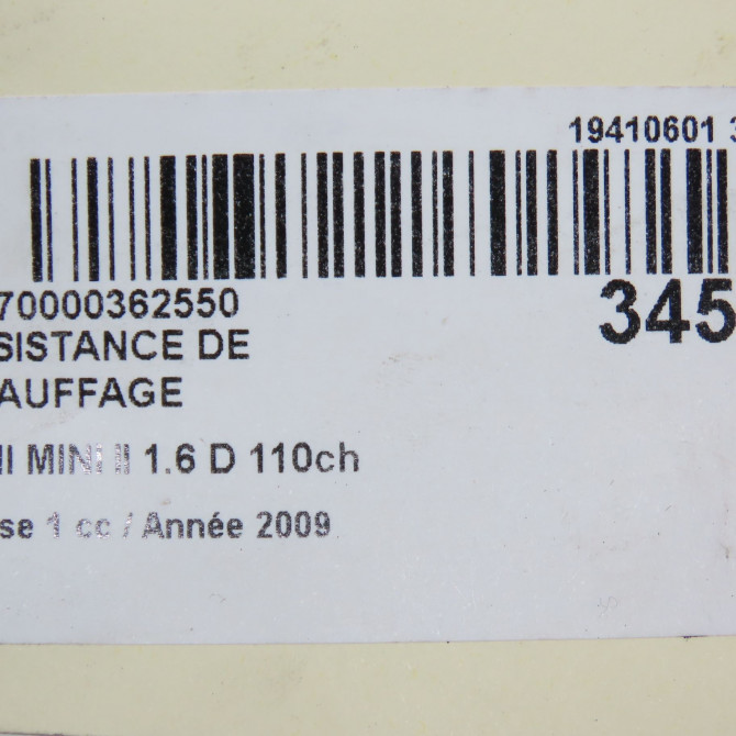 Resistance de chauffage occasion MINI MINI II Phase 1 09-2006->12-2010 1.6 D 110ch 64113453935 5