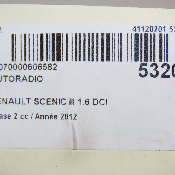 Autoradio occasion RENAULT SCENIC III Phase 2 12-2011->03-2013 1.6 DCI 130ch 281152620R 7