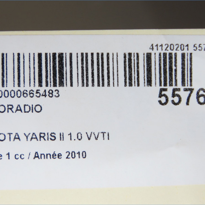 Autoradio occasion TOYOTA YARIS II Phase 1 12-2005->11-2009 1.0 VVTI 861200D520EX 6