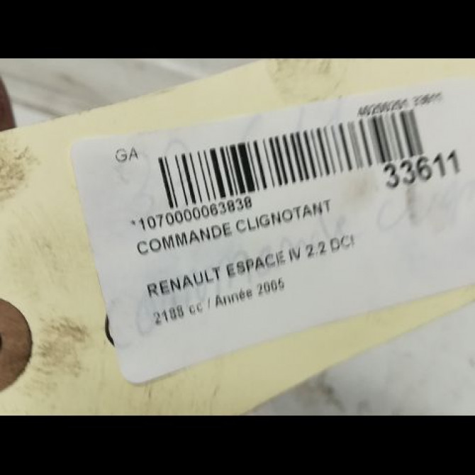 Commande clignotant occasion RENAULT ESPACE IV Phase 1 09-2002->03-2006 2.2 DCI 7701059356 5