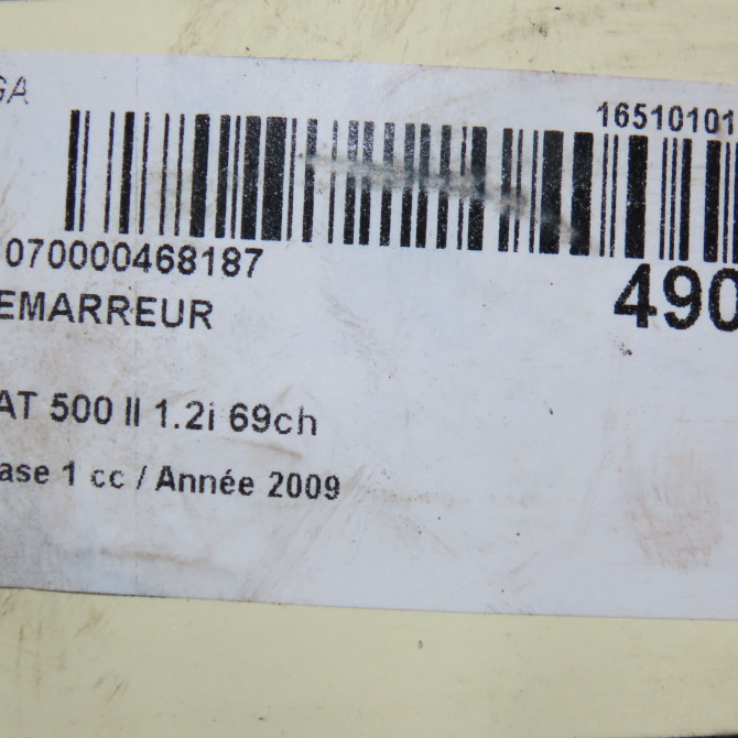 Démarreur occasion FIAT 500 II 500 II Phase 1 2007-07-01->2016-03-31 1.2i 69ch 71798110 7