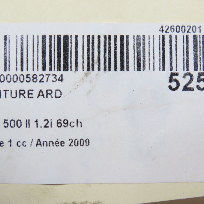 Ceinture arrière droite occasion FIAT 500 II 500 II Phase 1 2007-07-01->2016-03-31 1.2i 69ch 735492576 6