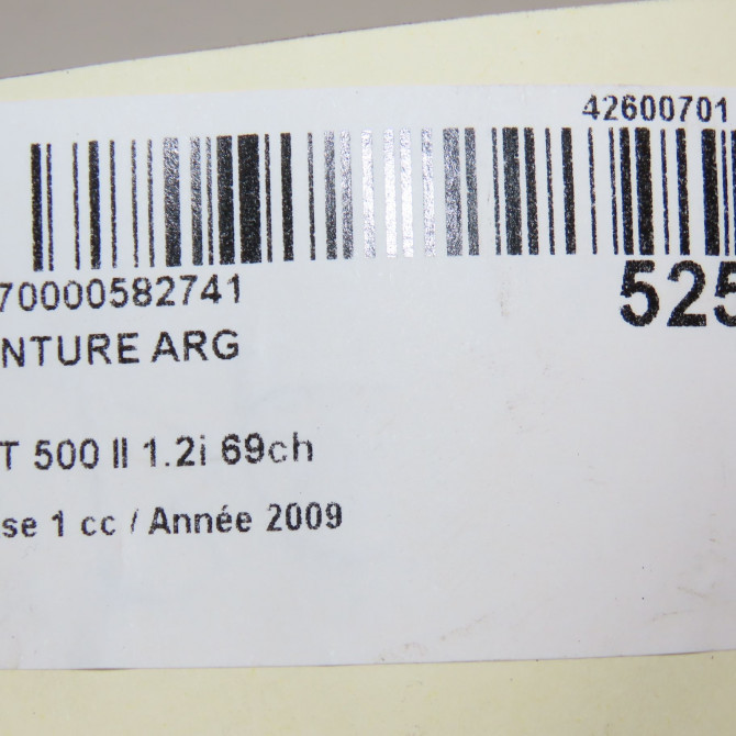 Ceinture arrière gauche occasion FIAT 500 II 500 II Phase 1 2007-07-01->2016-03-31 1.2i 69ch 735492577 6