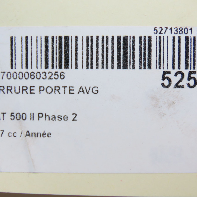 Serrure porte avg occasion FIAT 500 II Phase 1 04-1995->04-1999 1.4i 165ch 52191863 5