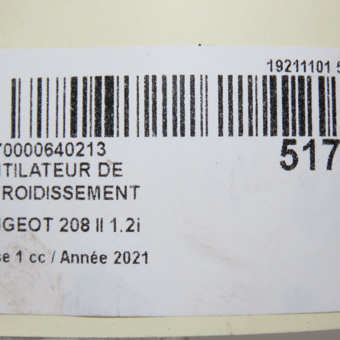 Ventilateur de refroidissement occasion  9827752980 7