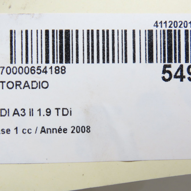 Autoradio occasion AUDI A3 II Phase 1 06-2003->06-2008 1.9 TDi 8P0057195M 6