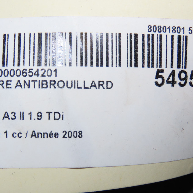 Phare antibrouillard avant gauche occasion AUDI A3 II Phase 1 06-2003->06-2008 1.9 TDi 8P0941699A 5