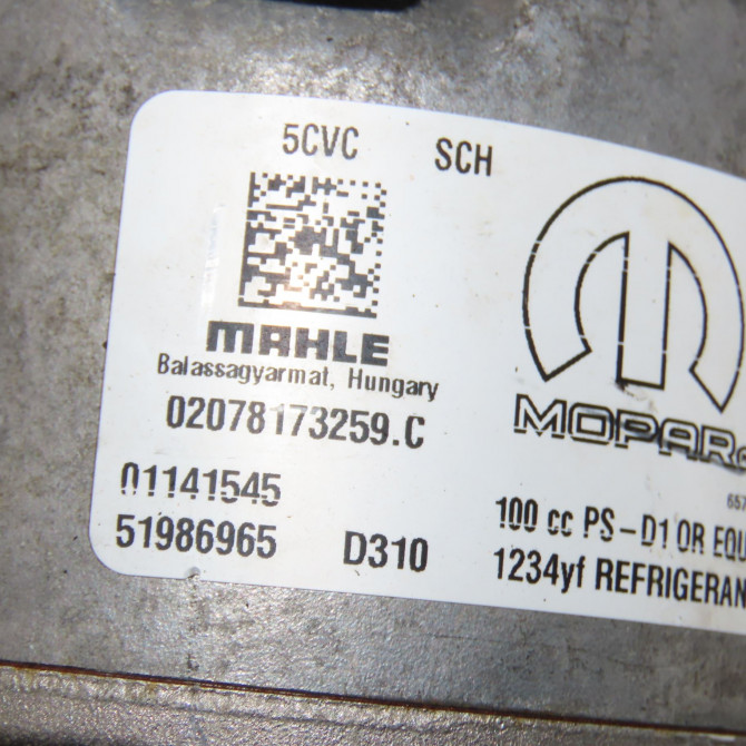 Compresseur air conditionne occasion FIAT TIPO II Phase 1 12-2015->... 1.4i 95ch 51986965 6