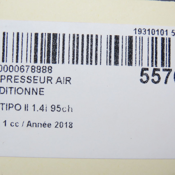 Compresseur air conditionne occasion FIAT TIPO II Phase 1 12-2015->... 1.4i 95ch 51986965 8