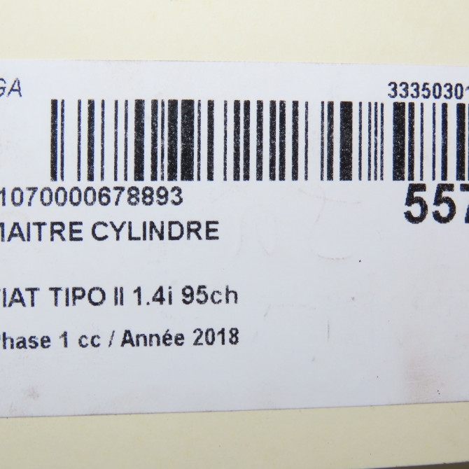 Maitre cylindre occasion FIAT TIPO II Phase 1 12-2015->... 1.4i 95ch 77366660 5