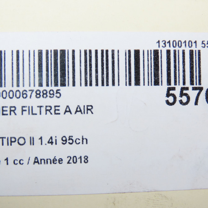 Boitier filtre a air occasion FIAT TIPO II Phase 1 12-2015->... 1.4i 95ch 51890357 4