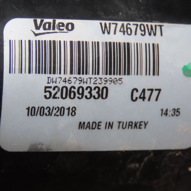 Moteur essuie-glace avant occasion FIAT TIPO II Phase 1 12-2015->... 1.4i 95ch 52214003 4